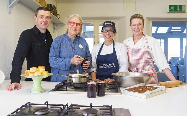 The actress, 48, will reportedly spend two and a half days this week taking classes from celebrity Irish chef Rachel Allen, 52 (far right) at Ballymaloe Cookery School.
