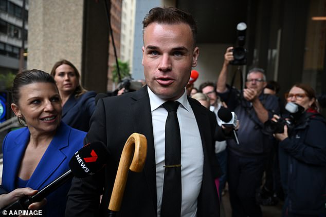 Taylor Auerbach, now 32, arrived at Sydney Federal Court on Thursday to testify as a star witness in Bruce Lehrmann's defamation trial, reportedly making explosive claims.