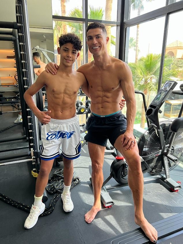 Cristiano Ronaldo recently shared a post-workout photo with his son, Ronaldo Jr.