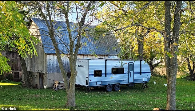 This motorhome/caravan in Pelham, Canada usually costs $129 a night and is reserved for Monday's eclipse. Many tourists flock to places like this, where their views will be free of light pollution.