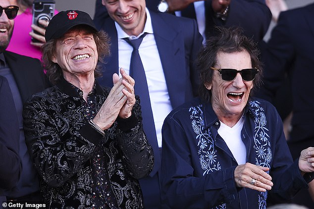 Jagger and Woods enjoy the EA Sports La Liga match in October last year
