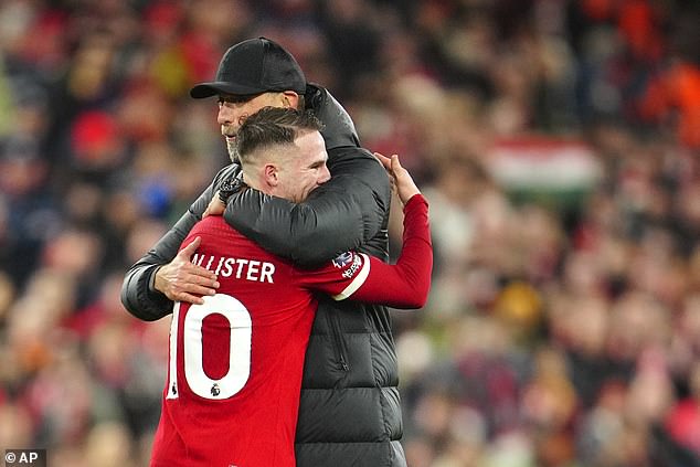 Jurgen Klopp reserved the warmest hug for his midfield maestro, who is in an excellent moment of form