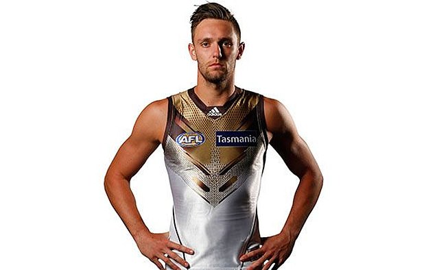Jack Gunston didn't seem too excited about the idea of ​​dressing up as Power Ranger for the Hawks in 2015.