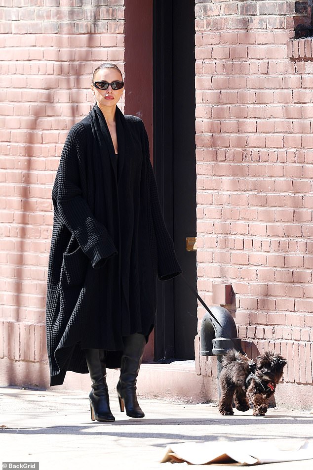 The adorable puppy photographed with Irina.