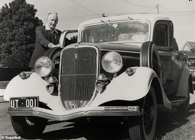 WiFi connections, the ute, Victa lawnmowers and the Hills Hoist clothesline are among Australia's best-known inventions over the past 90 years (pictured, a 1934 Ford 'coupe utility' with designer 'Lewis' Bandt)