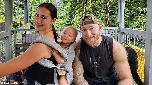 Jacob Flickinger, a 33-year-old American-Canadian citizen (pictured with his family), was among those killed in the attack.