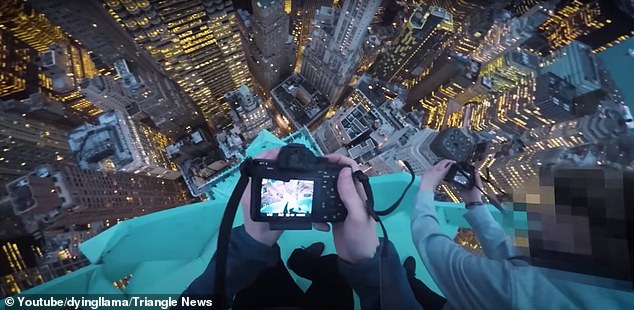 YouTuber DyingLlama ascended to the roof of 40 Wall Street in 2023 and filmed these chilling footage from 927 feet in the air.