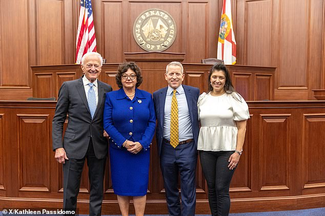 Passidomo (far left) held elected office for one term. He was a councilman and vice mayor of Naples, Florida, from 1990 to 1992.