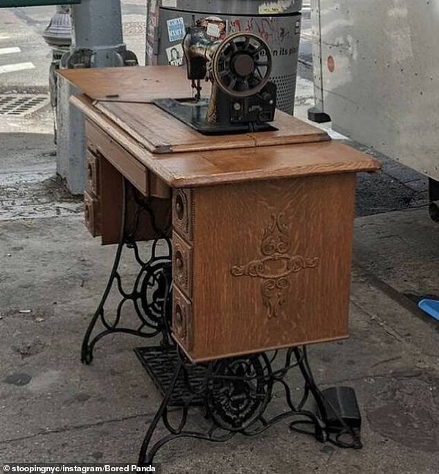 I'm ready to sew!  Another person stumbled upon an antique sewing machine in The East Village.