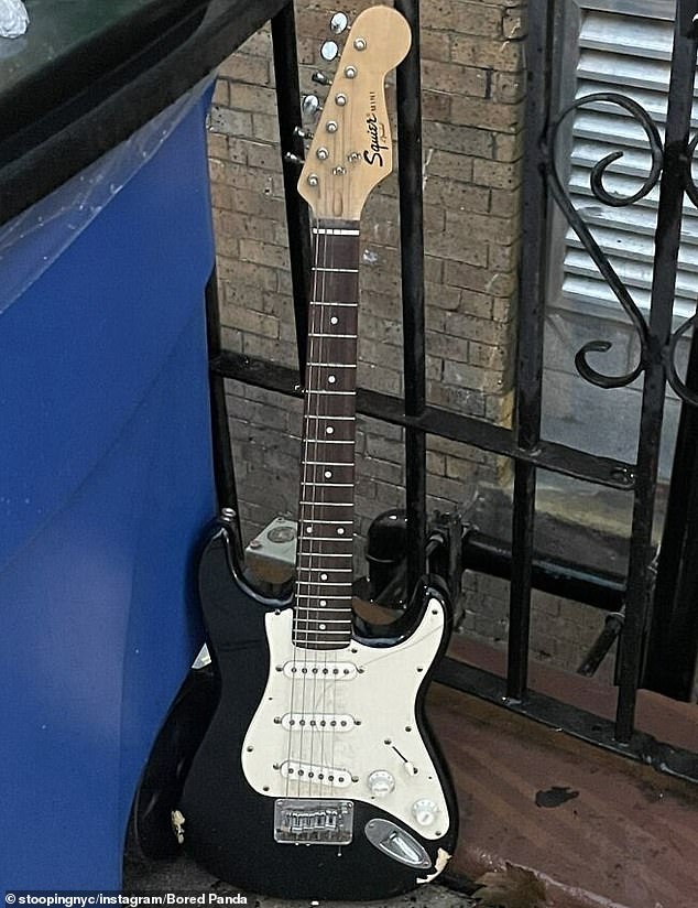 This impressive guitar was also up for grabs;  any budding musician would certainly be happy to come across it.