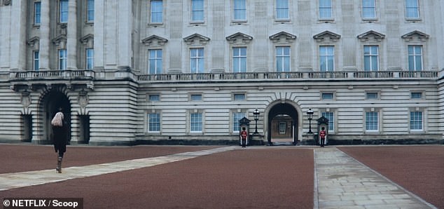 The film portrays Sam McAllister (played by Billie Piper) going to Buckingham Palace to discuss the interview with his secretary.