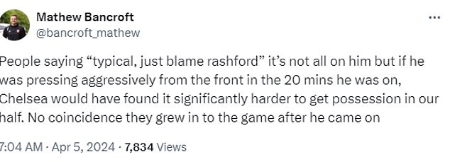1712317365 843 Man United fans slam Marcus Rashford for his lazy lack