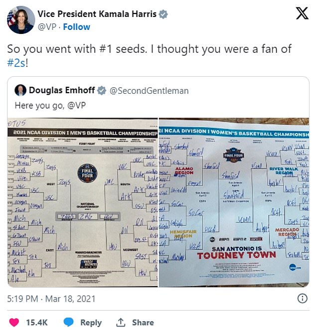 Despite her claim, Harris and her husband completed the women's tournament groups in 2021.
