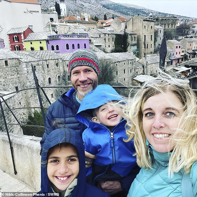 She managed to convince Ian, a long-distance running coach, to travel around Europe full-time in a caravan and the family have now been traveling for three years, visiting 23 countries, including Greece, Turkey and Spain.