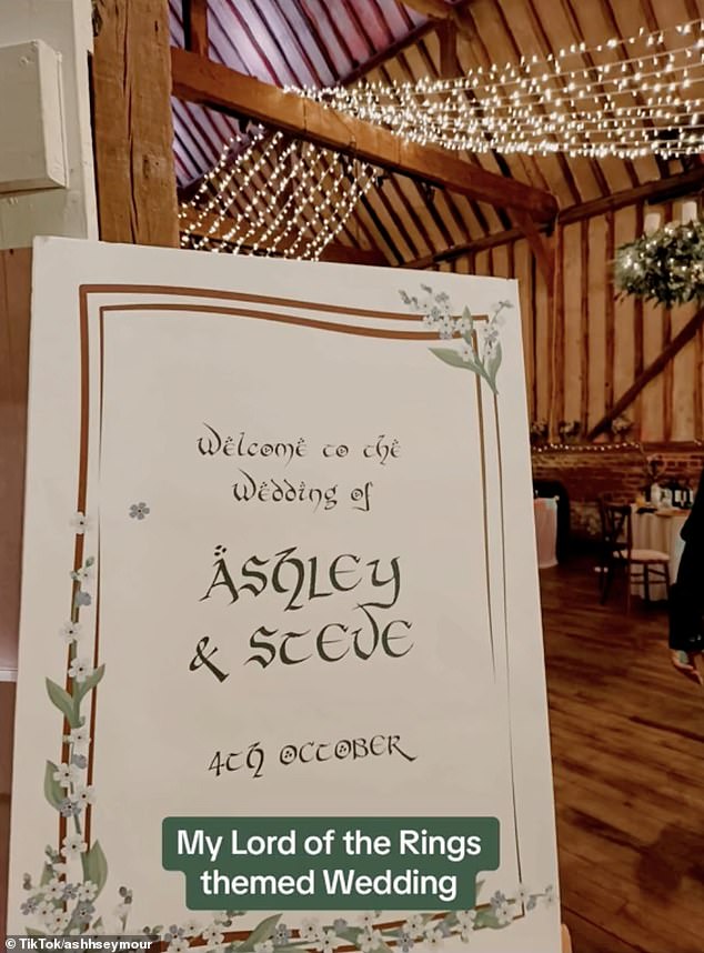 UK-based Ashley Seymour took to TikTok to share a glimpse of her Lord of the Rings-themed wedding