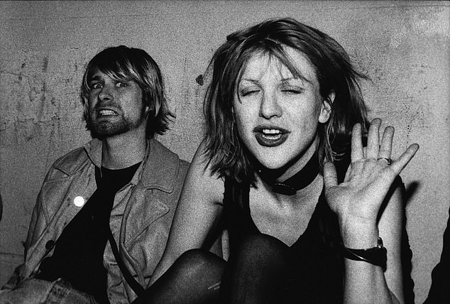 Kurt Cobain and Courtney Love pose for a photo at the Hollywood Palladium on December 4, 1992 in Los Angeles, California.