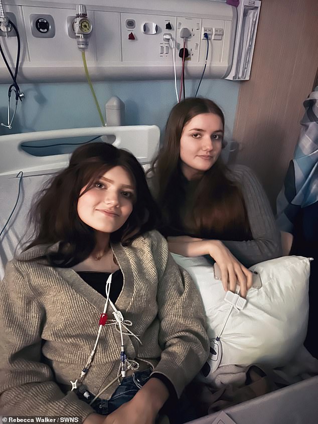 Interestingly, her twin sister Megan (RIGHT) also suffered similar symptoms, including back pain in the same location as Sophie's tumour, despite not having the disease.