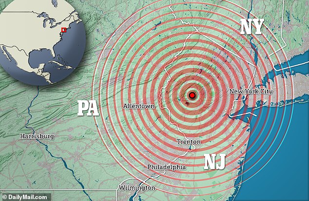 The epicenter of the earthquake was near Readington in Hunterdon County in New Jersey, according to Governor Phil Murphy.