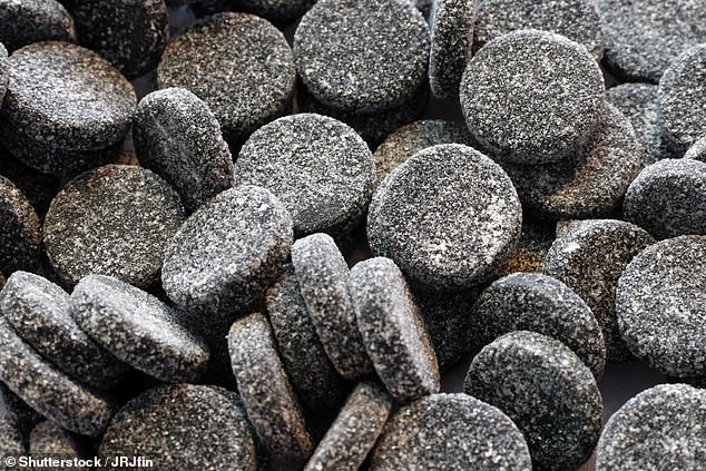 The Swede from Böste, near Trelleborg, in the south of the country, about seven hours from Stockholm, had been eating different licorice delicacies for a month when he started to feel unwell (file image of salty licorice)