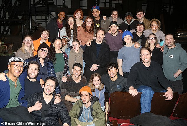 Vivienne is seen bottom center with the cast and crew; mom angelina is on the right