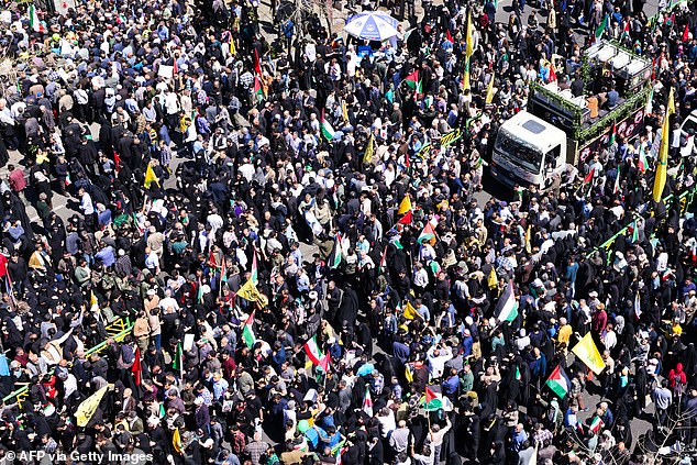 The funeral ceremony coincides with the annual commemorations of Quds (Jerusalem) Day, when Iran and its allies organize marches in support of the Palestinians.