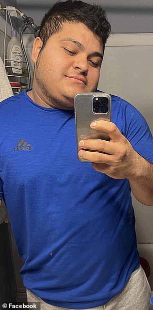His body, along with that of Dorlian Ronial Castillo Cabrera (pictured), 26, was found by divers last week inside a red pickup truck that had sunk 25 feet in