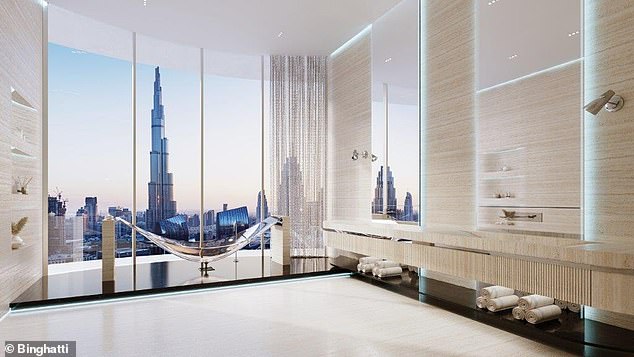 Bath with a view: For £160 million you can take a bath while admiring the Burj Khalifa