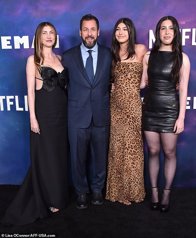 The star is also often seen with wife Jackie, 49, and daughters Sadie, 17, and Sunny, 15, while in the capital (pictured at the Spaceman premiere in February).