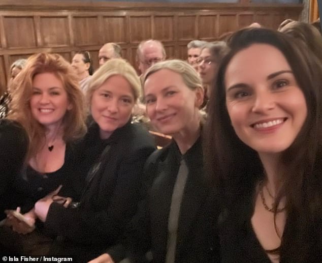 In recent weeks, Isla appears to have been comforting herself with friends while enjoying several girls' nights out (pictured with Michelle Dockery, Naomi Watts and film producer Bruna Papandrea).