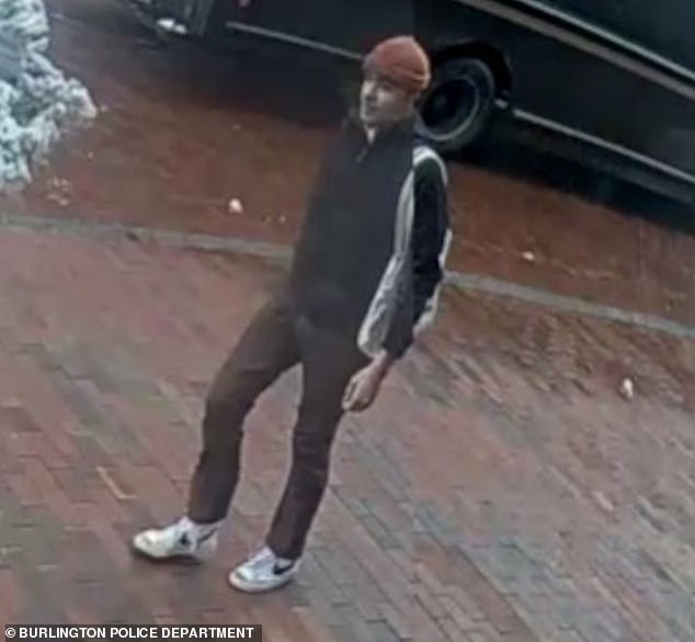 Police are seeking help identifying the suspect and released a photo of him wearing an orange beanie, black jacket, dark pants and white sneakers.