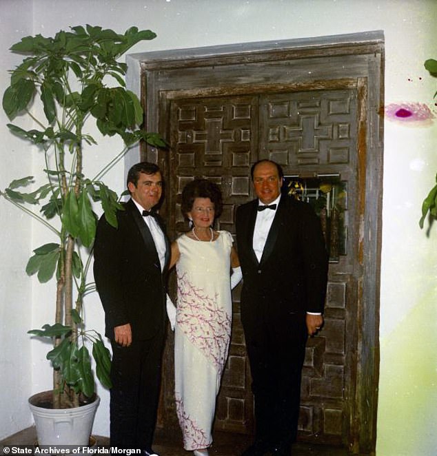 Dr. Roger Currie with Rose Kennedy and Richard Clasby at the Everglades Club