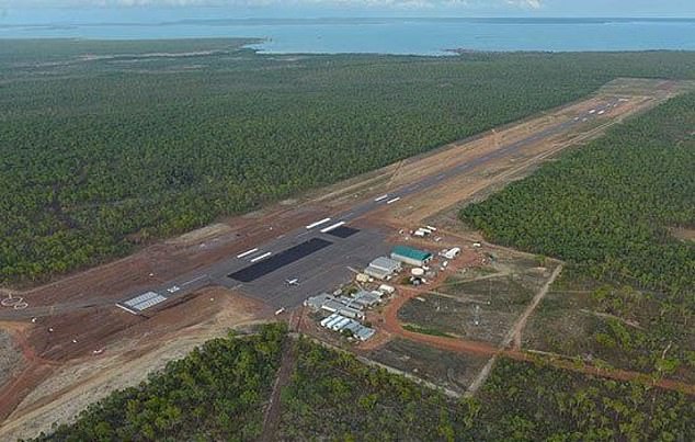 A charter plane reportedly flew from Mungalalu Truscott airbase (pictured) to Perth on Saturday, and it is likely that some or all of the asylum seekers were on board.