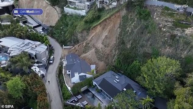 A recently renovated home in California's exclusive Hollywood Hills has been the victim of another landslide in the area that caused $500,000 worth of damage.