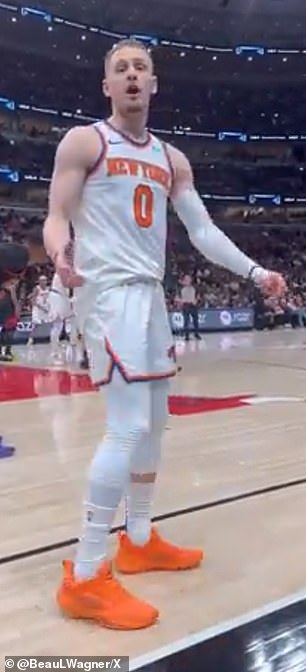 1712434123 444 Knicks star Donte DiVincenzo yells at fan to shut the