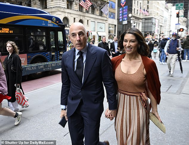 Fired NBC Today host Matt Lauer arrives hand in hand with girlfriend Shamin Abas