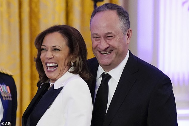On the call, Kamala Harris offered her best wishes on behalf of herself and her husband Doug Emhoff.