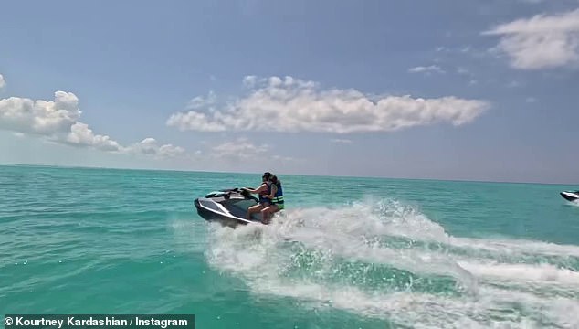 Each of them had another person on their jet ski, presumably one of their children, since each of them is a mother of four children.