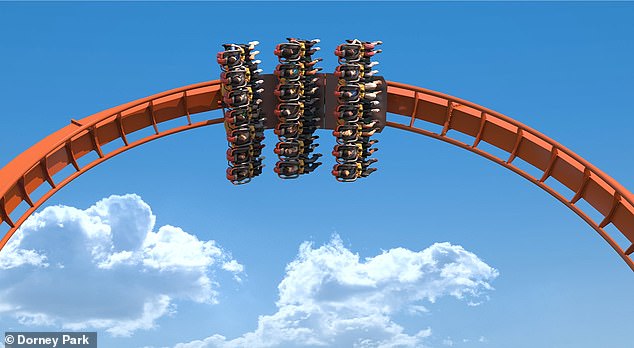 At Dorney Park in Pennsylvania, 'The Iron Menace' will 'suspend riders 160 feet in the air before plummeting in a 95-degree drop beyond the vertical.'