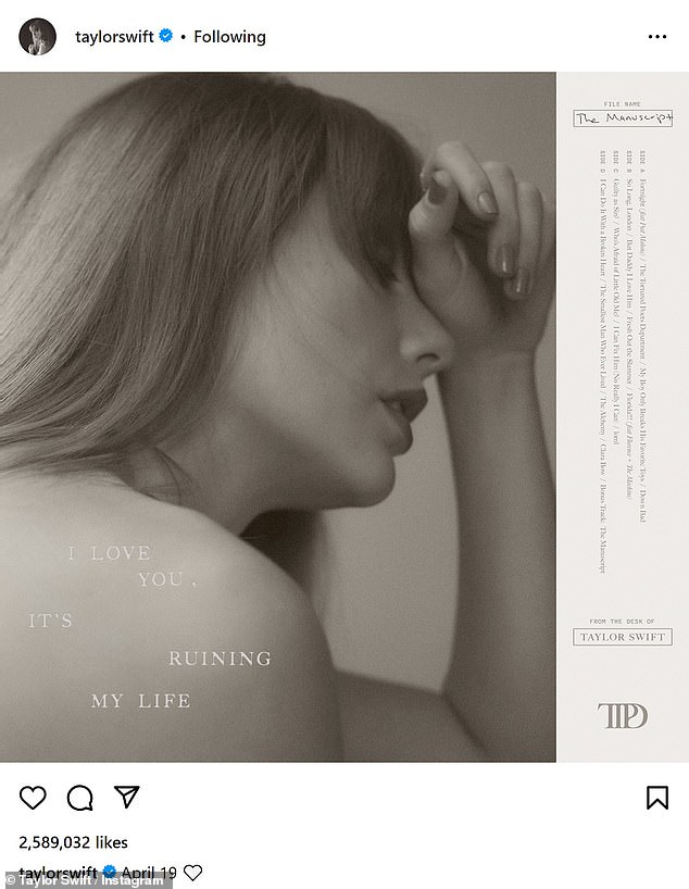Swift is also sharing special edition versions of the new album, which includes The Manuscript.