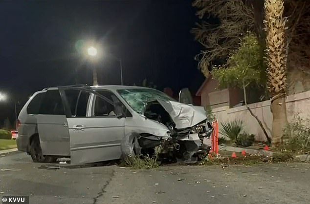 The gruesome photos show the van was severely damaged, and police reports reveal that on the night of the incident, both girls were not in child safety seats.