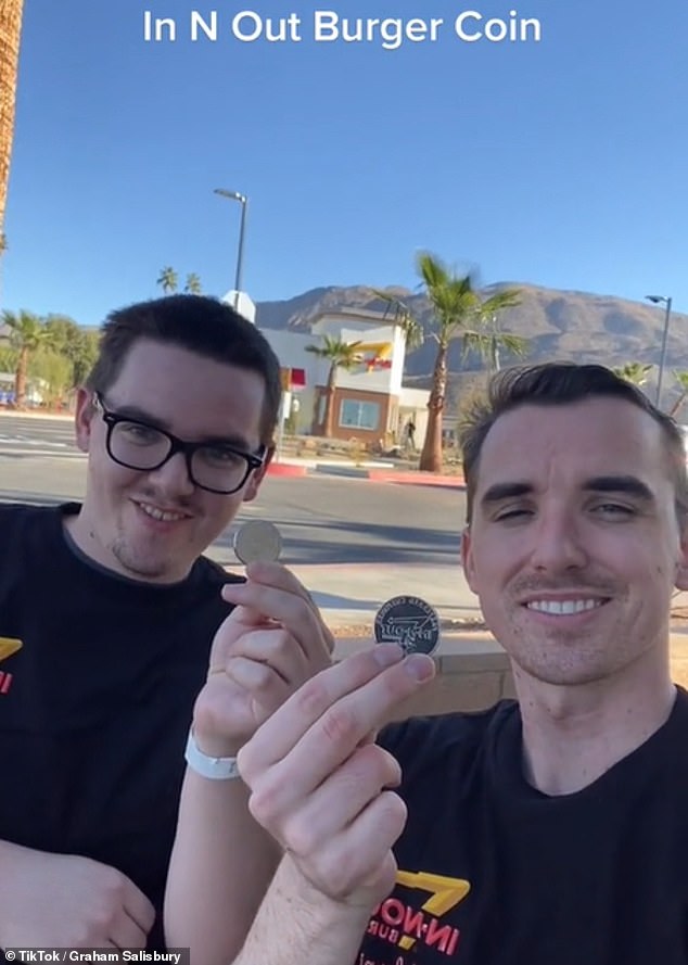 TikTok user Graham Salisbury was excited to receive the collectible coin after being the first customer at the opening of a new In-N-Out store.