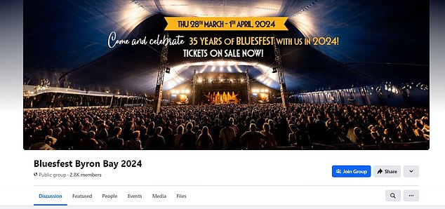 A Facebook page, created in November 2023, imitates the official festival page and, at first glance, looks very convincing.  The fake page is in the photo.