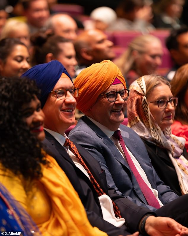 Albanese (pictured center) took part in Sri Lanka's New Year celebrations honoring the Sikh community at the event held in Melbourne.