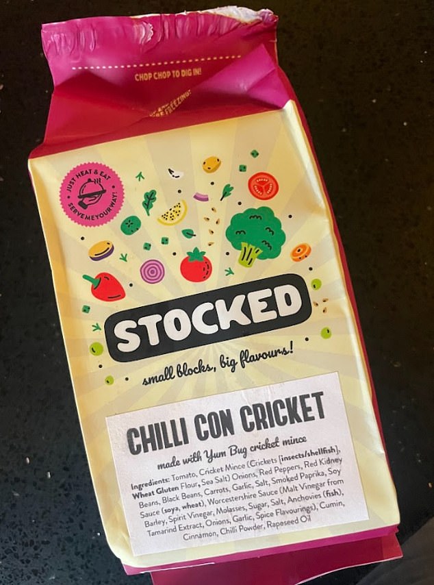 The list of ingredients describes the curious mixture as 'Cricket Mix [crickets/shellfish]' - but if there is any crustacean in the mix, it was completely imperceptible to the tongue