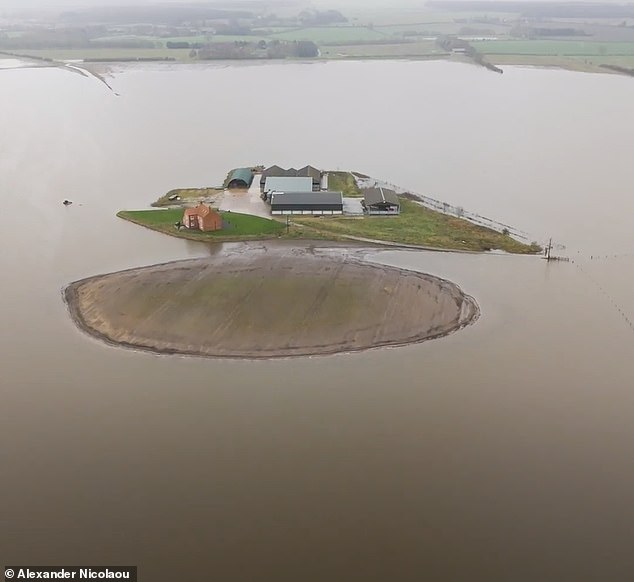 Your farm has become an island surrounded by water and the only way to get there is by boat?