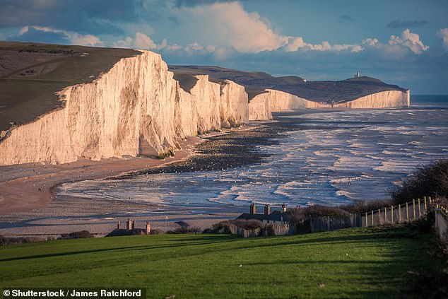 Seven Sisters National Park of which Birling Gap is part.  The cliff where the photo was taken is also just two miles from where two cliffs recently collapsed (file image)