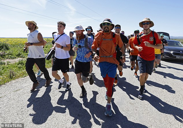 He is shown heading to Ras Angela in Tunisia as he attempts to become the first person to run the length of Africa.