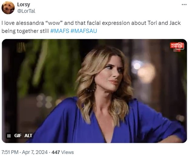 MAFS viewers couldn't get enough of his reaction as they flocked to X, formerly known as Twitter.