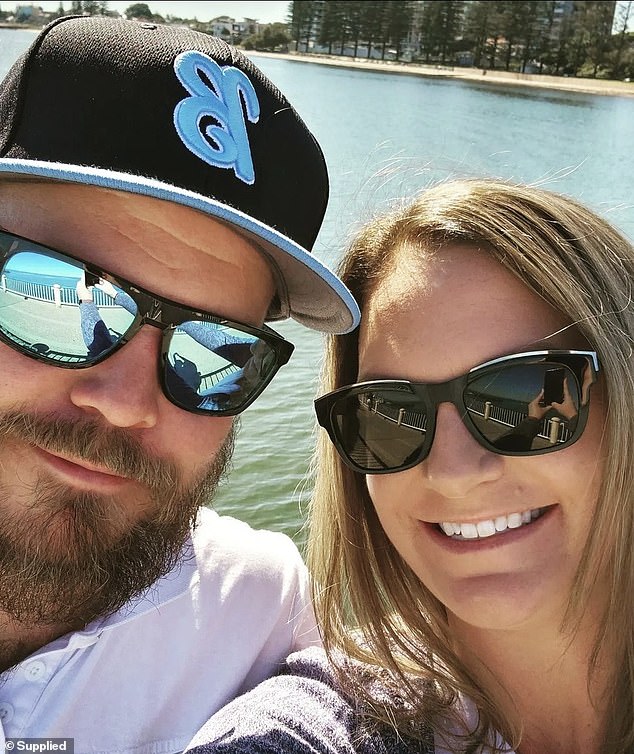 Dani and her husband Mark (left), from Brisbane, were elated when their pregnancy test came back positive after months of trying and a devastating miscarriage.