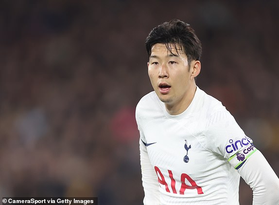 LONDON, ENGLAND – APRIL 2: Son Heung-Min of Tottenham Hotspur during the Premier League match between West Ham United and Tottenham Hotspur at the London Stadium on April 2, 2024 in London, England. (Photo by Rob Newell – CameraSport via Getty Images)
